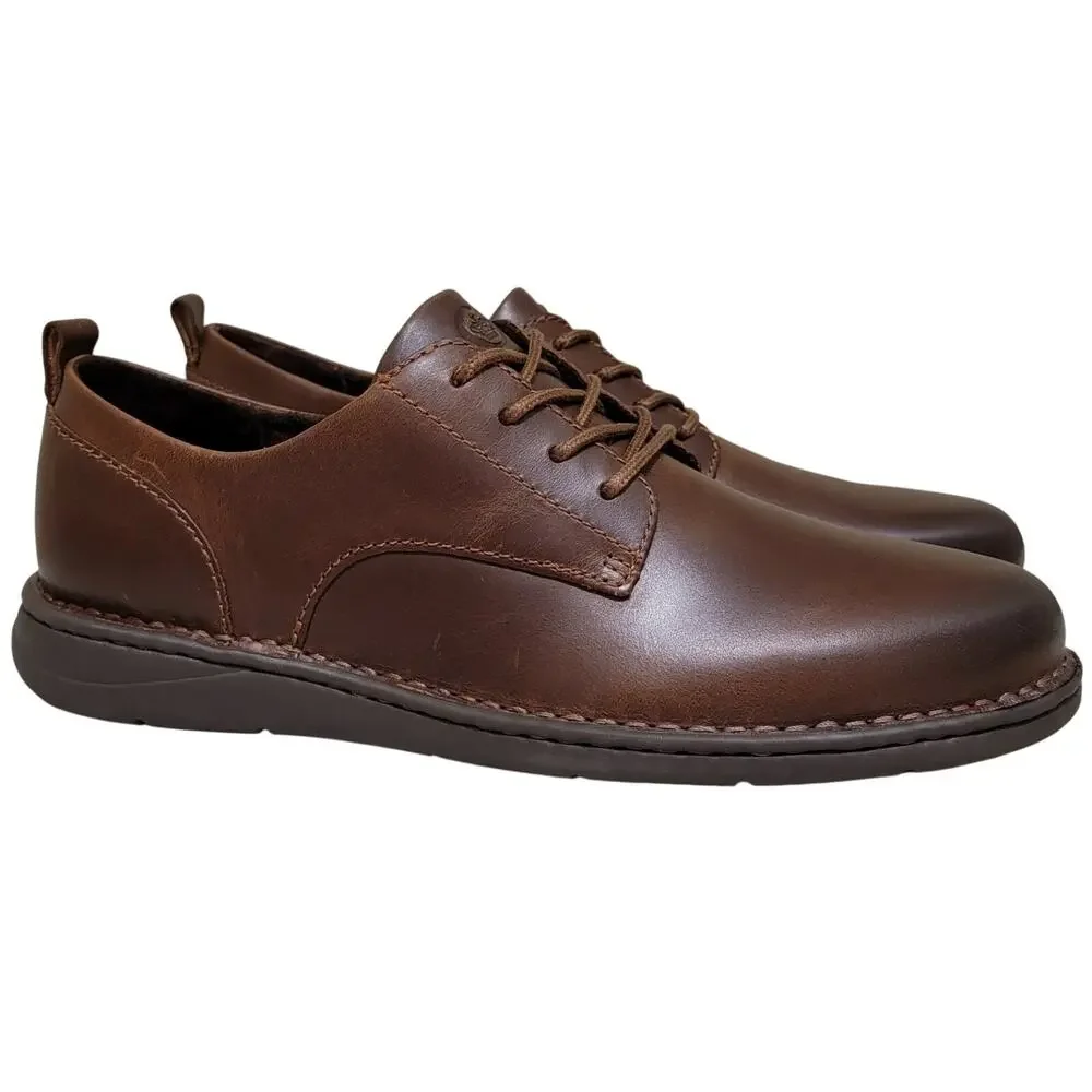 Born Men Todd Plain Toe Casual Derby Oxfords Size US 9M Dark Brown Leather